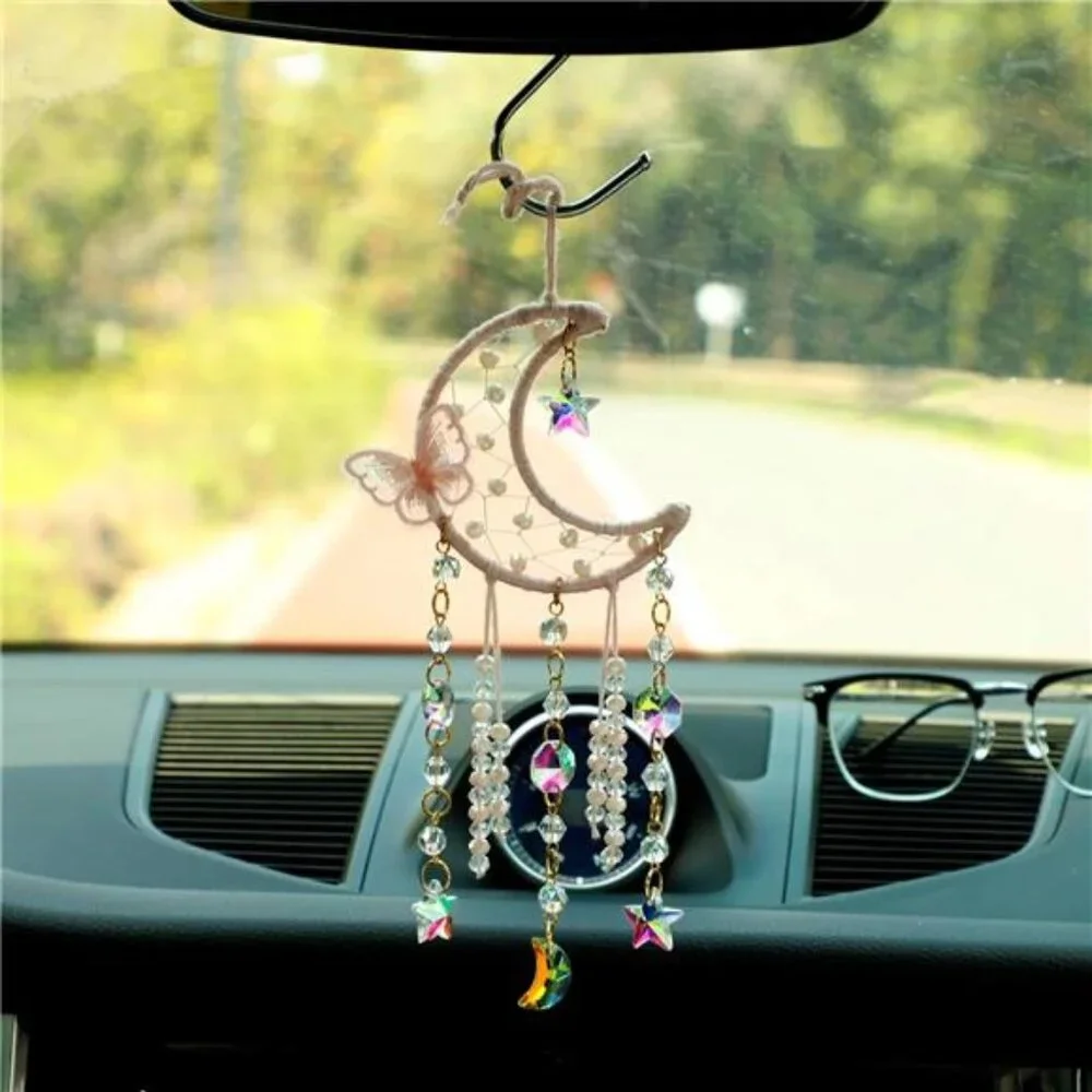 Pink Butterfly Small Moon Dream Catchers